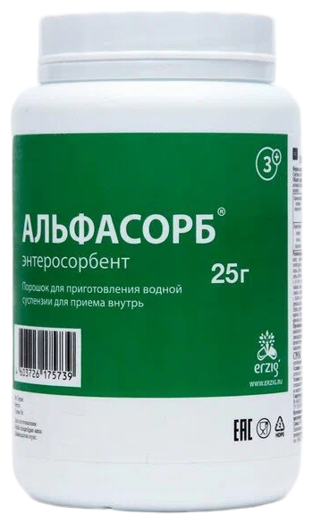 Альфасорб 3+ энтеросорбент пор. д/приг. сусп. д/вн. приема банка