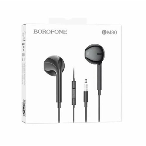 Проводные наушники -вкладыши BOROFONE M80 Max чёрные 28100₽