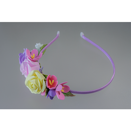 Ободок с розочками, розовый