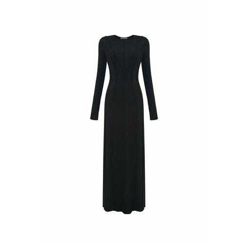 Платье-водолазка PATRATSKAYA, вечернее, прилегающее, макси, размер L, черный