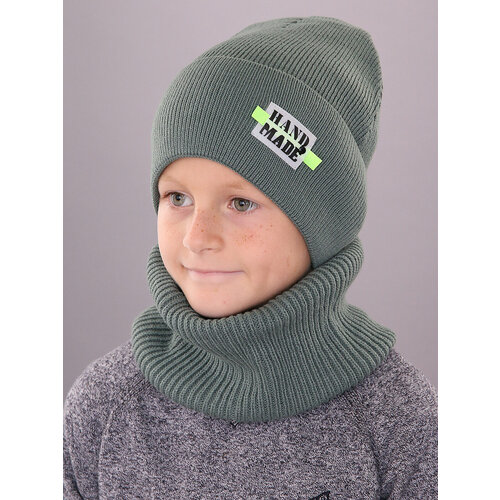 фото Шапка бини поляярик, размер 52-54, зеленый