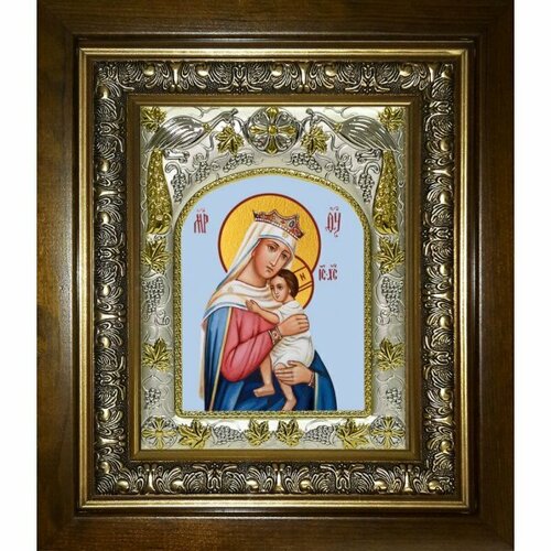 Икона Божья Матерь Отчаянных единая Надежда, 14x18 см, в деревянном киоте 20х24 см, арт вк-5167