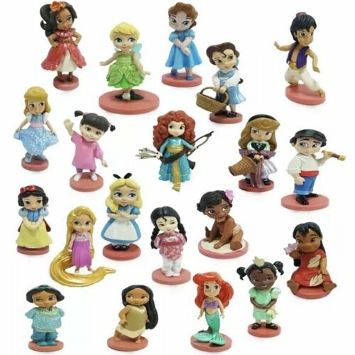 игровой набор фигурок disney принцесс mega от коллекции аниматоров Набор из 20-ти кукол фигурок аниматорс делюкс Принцессы Дисней Disney Animators Deluxe 10 см