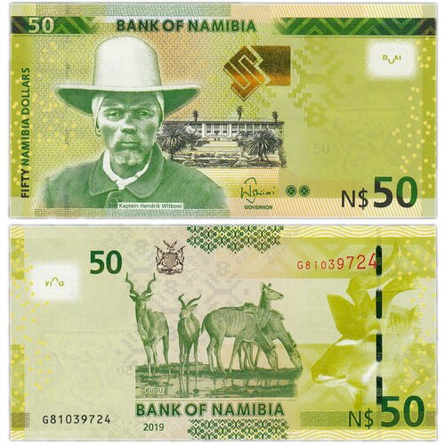 Намибия 50 долларов 2019 намибия 50 долларов 2019 г антилопа куду unc