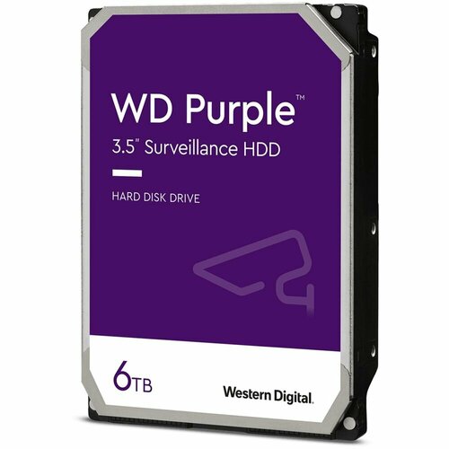 Жесткий диск 3.5 SATA3 6Тб WD Purple 5400rpm 256mb ( WD64PURZ ) внутренний жесткий диск 3 5 6tb western digital wd64purz 256mb 5400rpm sata3 purple