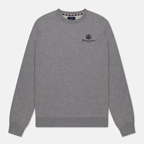 Толстовка Aquascutum active small logo crew neck fleece, силуэт прямой, размер l, серый