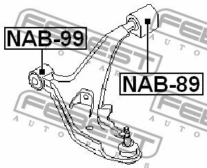 Сайленблок передн. рычага FR NISSAN ALMERA N15 95-, NAB99 FEBEST NAB-99