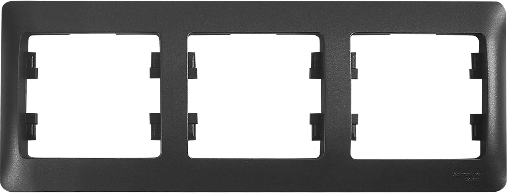 Рамка для розеток и выключателей Schneider Electric Glossa 3 поста цвет антрацит