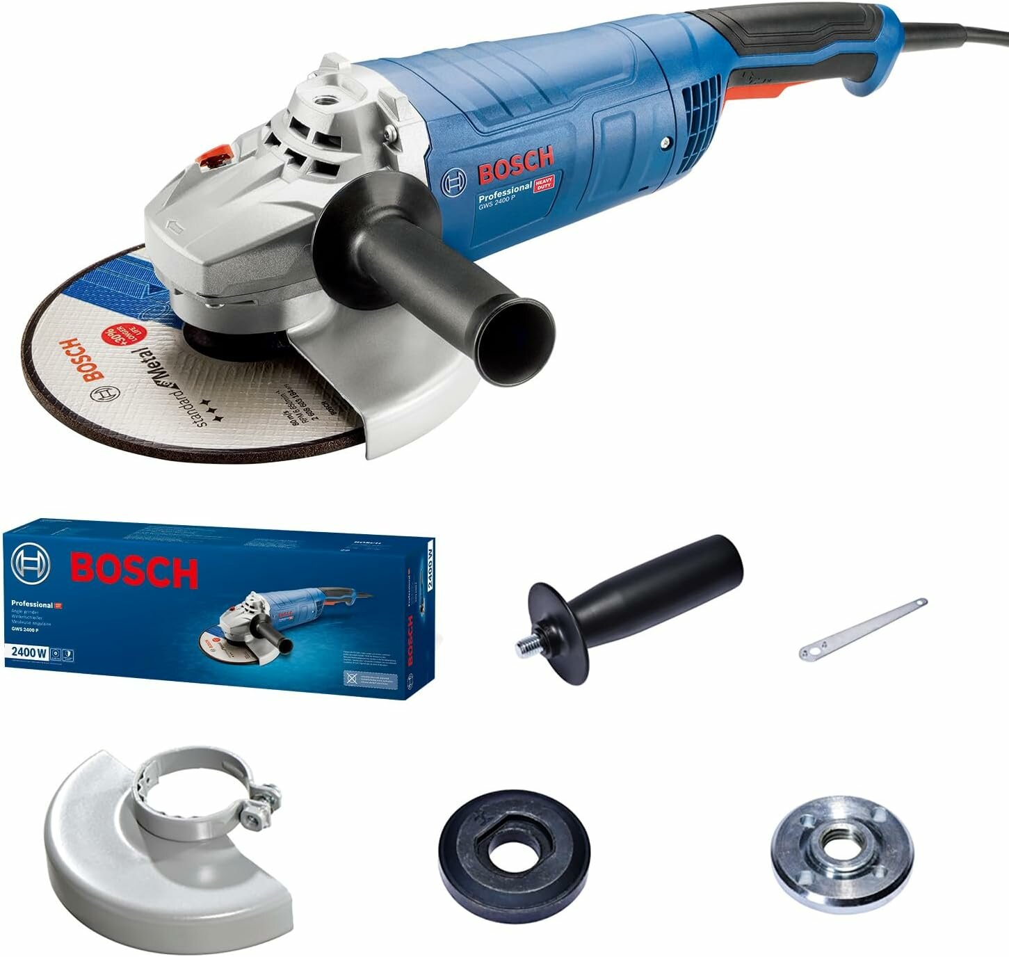 Шлифмашина угловая (УШМ болгарка) Bosch GWS 2400-230 H 2400Вт 6500 об/мин 230 мм 06018F4300