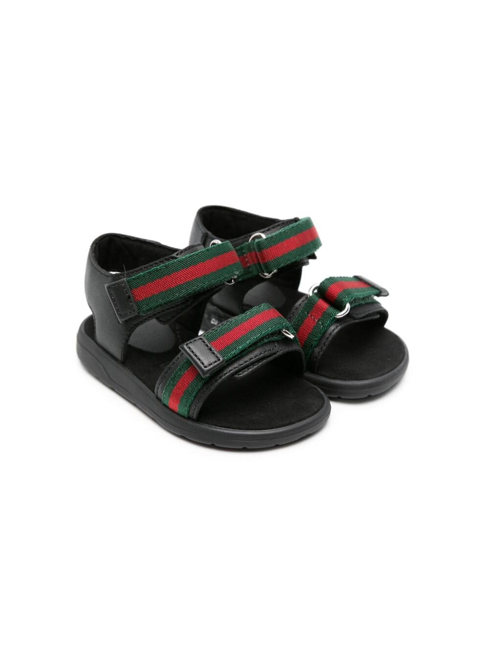 Gucci Kids - Сандалии с открытым носком - Унисекс - подкладка: 100 % ткань. Наружная часть: 100 % телячья кожа. Подошва: 100 % резина. - 33 - Черный