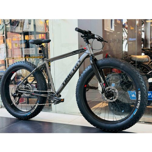 Fatbike Горный велосипед Фэтбайк TimeTry TT219 8s 2640 дюймов взрослый мужской и женский для прогулки скоростной спортивный велик для подростков серый 38990₽