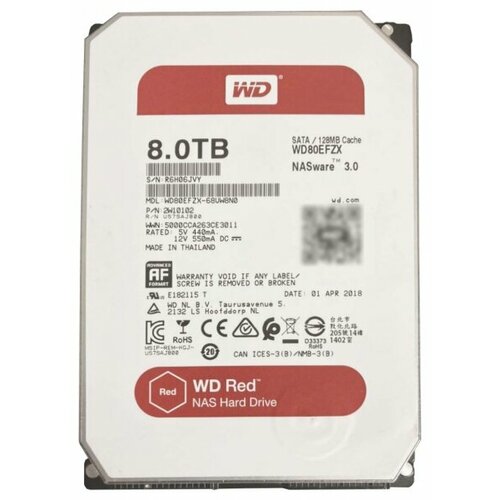 Жесткий диск Western Digital WD80EFZX 8Tb 5400 SATAIII 35 HDD 91010₽