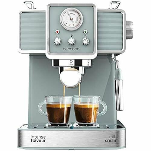 фото Кофемашина Cecotec Cumbia Power Espresso 20 Barista Aromax. Мощность 2900 Вт, 2 системы отопления, насос давления 20 бар, манометр, держатель фильтра с двойным выходом и 2 фильтра (традиционных)