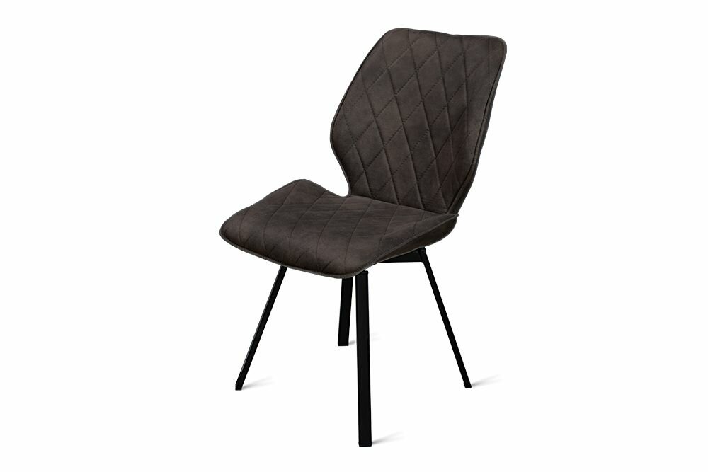 фото Стул B108-m SD BASALT BK (4 шт.) с поворотным механизмом для кухни без подлокотников, черные ножки, замша темно-коричневый