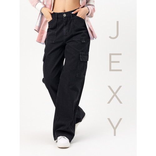 фото Джинсы карго jexy, размер 46, черный
