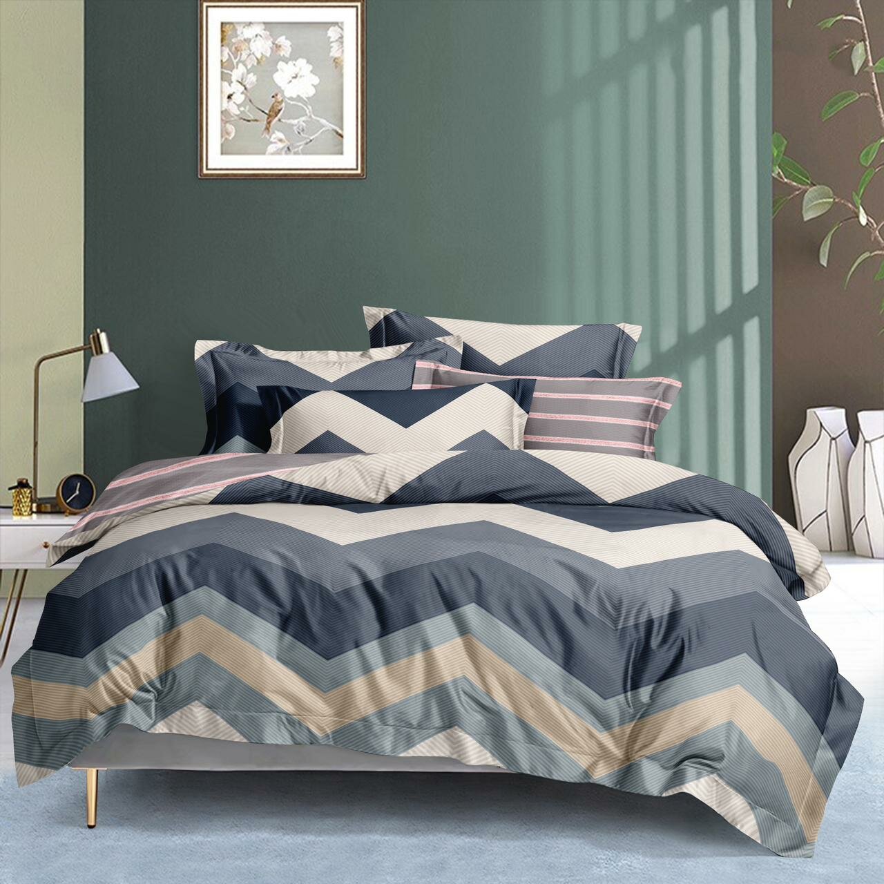 Постельное белье 2-х спальный "Deluxe House Textile" на резинке по кругу