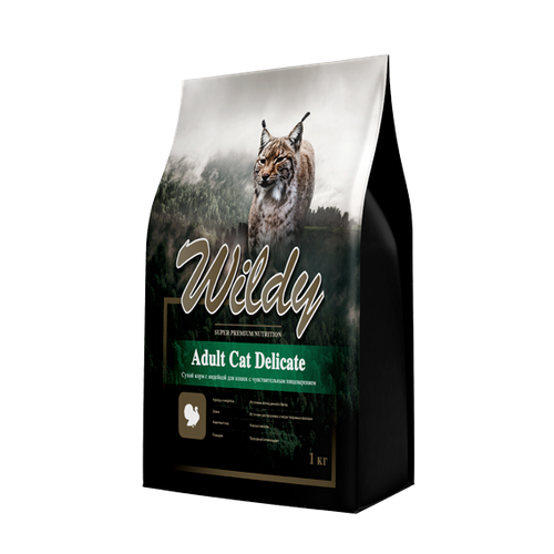 Wildy сухой корм с индейкой для кошек с чувствительным пищеварением (Adult Cat Delicate)
