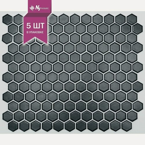 Изображение товара Мозаика керамическая NSmosaic PS2326-02, черная матовая, 260x300 мм, упаковка 5 шт