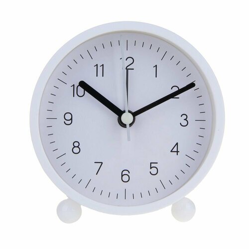 Будильник, LADECOR CHRONO, 9,4x9,8x4 см, пластик, 1xAA белый