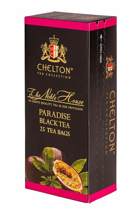 Chelton Чай черный Благородный дом Paradise с маслом маракуйи 25 пакетиков