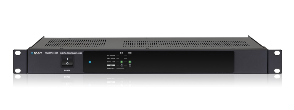 Усилитель BIAMP [REVAMP2060T] (APART) 2-канальный, трансляционный: 2х60Вт (4Ом/100В); 2х30Вт /8Ом. Bridge:120Вт(8Ом/100В). Вх: 2хRCA/2хEuroblock. Вых:2xEuroblock. 1U.