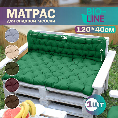 Подушка на подоконник Bio-Line, 40x120 см, водонепроницаемая, зеленая зеленый