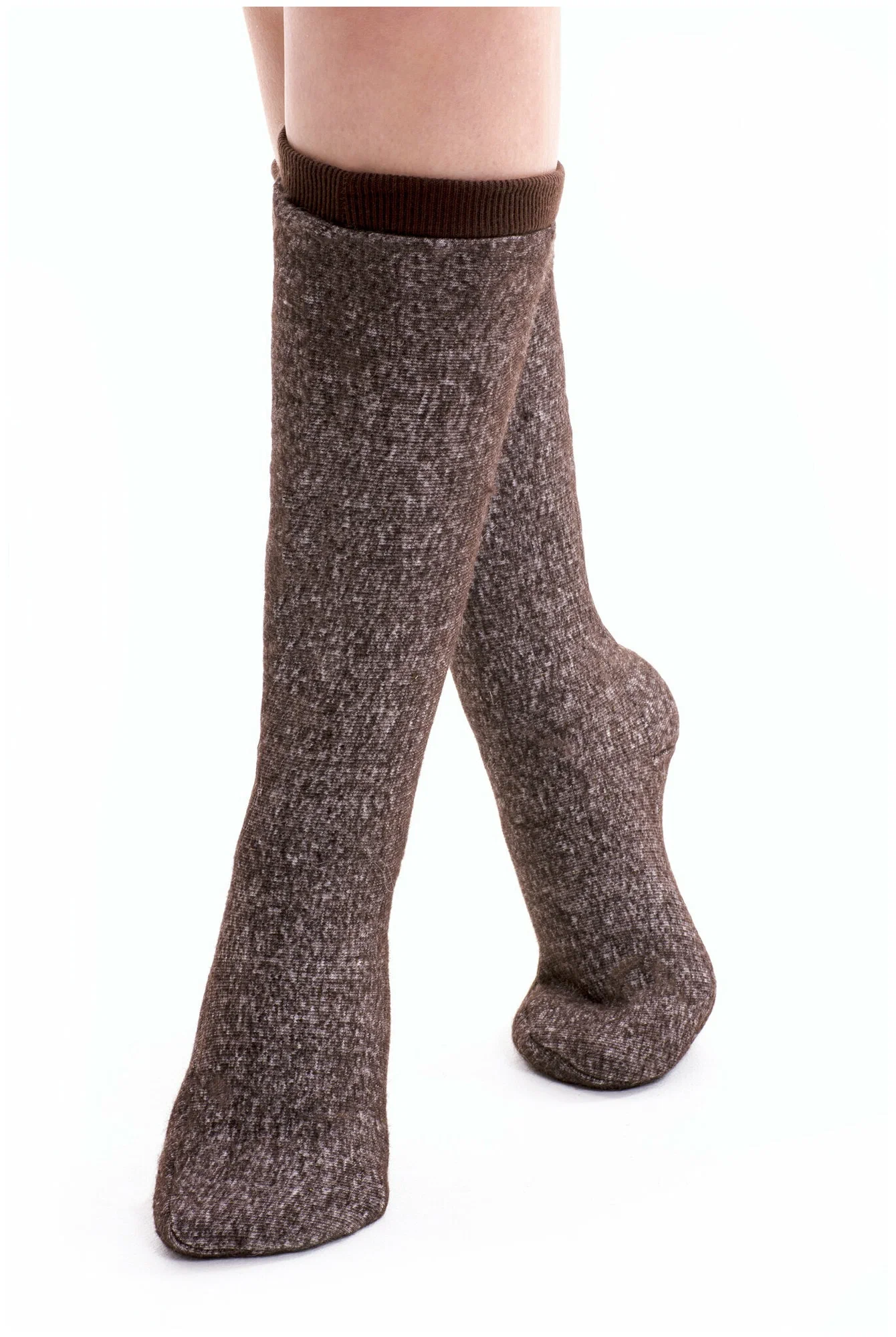 Изображение Гольфы из меха эластичные шоколад компрессионные Wollamb 41-45