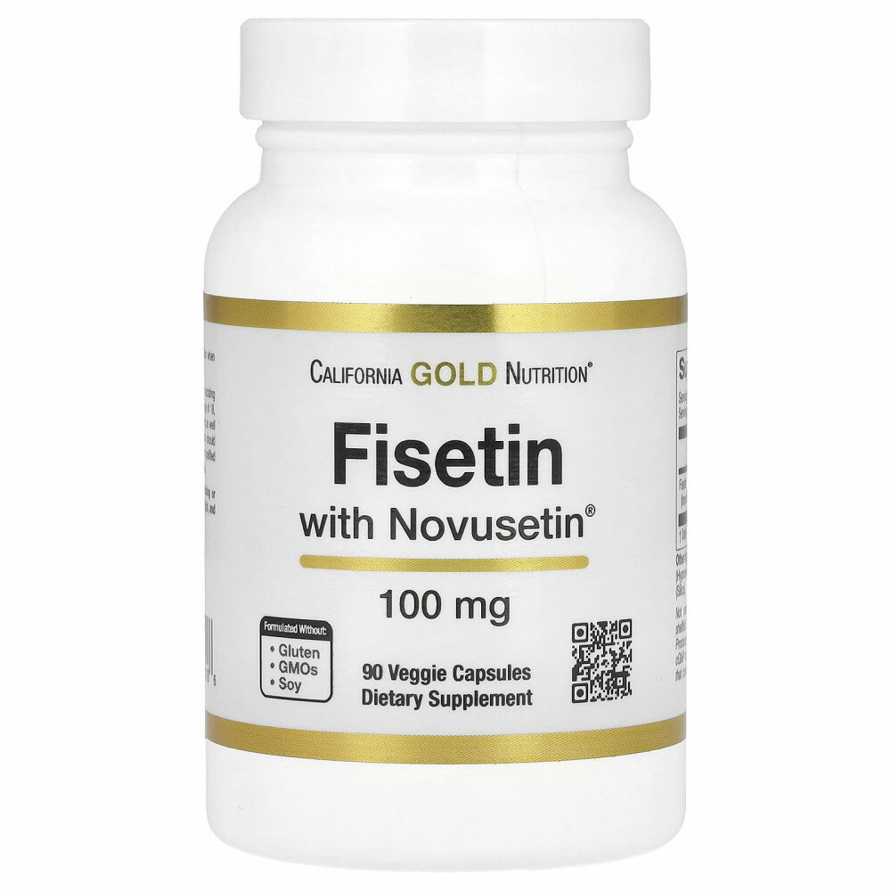 California Gold Nutrition, Fisetin with Novusetin, физетин, 100 мг, 90 растительных капсул