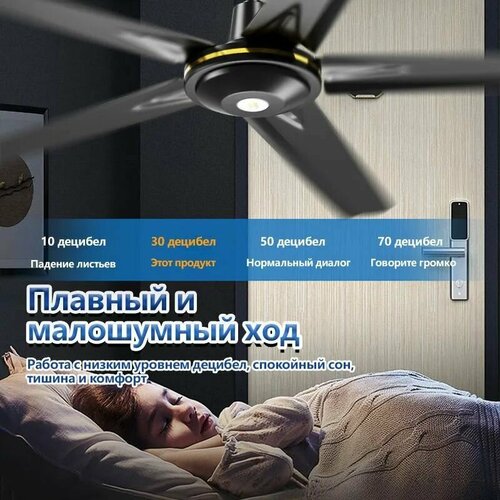 Вентилятор потолочный радиальный таймер черно-серый 10 скоростей 6549₽