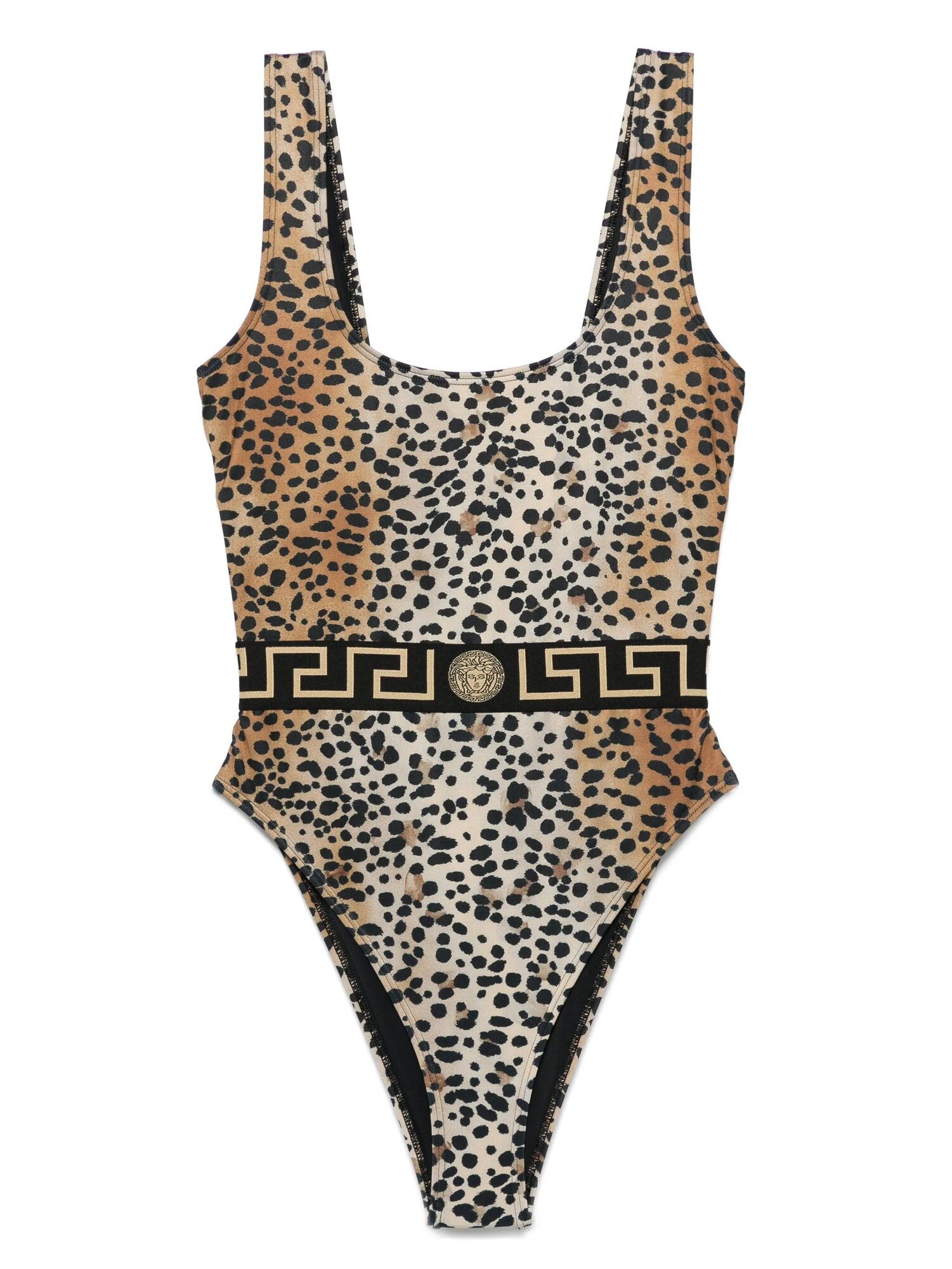 Купальник Versace Greca, размер 1 NUM, бежевый