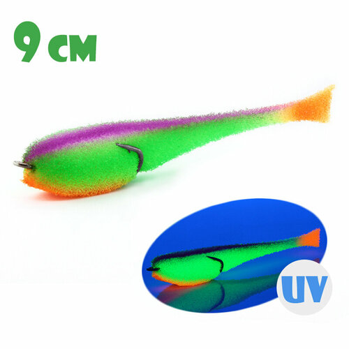 Поролоновая Рыбка Мормыш с Поджатым Двойником 9cm #17 (3 шт.)