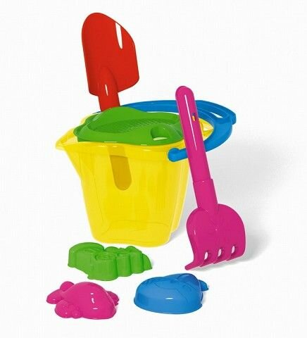 Набор для песочницы Stellar 135, ведро 1,1 л, кувшин, сито, лопатка, грабли, 3 формы (01835)