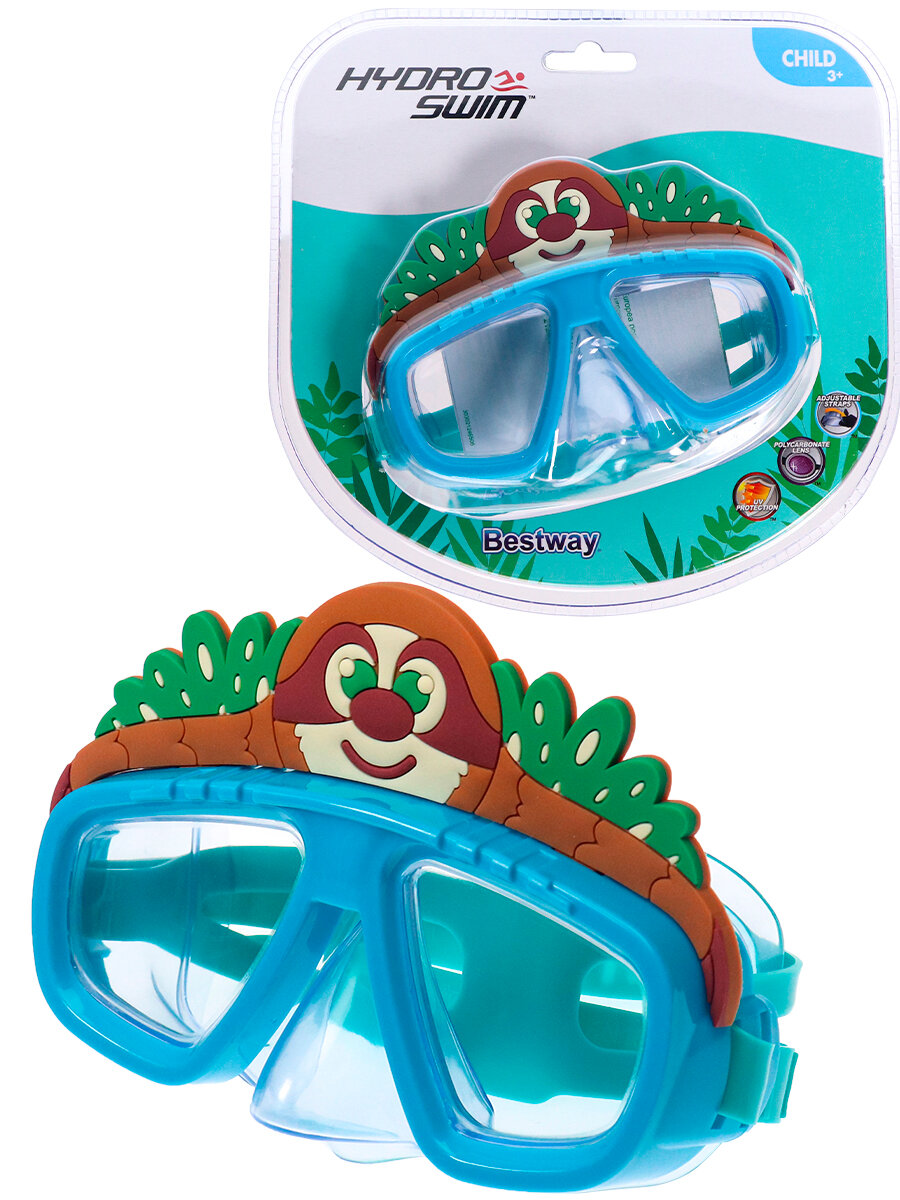 Детская маска для подводного плавания Bestway "Lil Animal" от 3 лет. Пляжный товар
