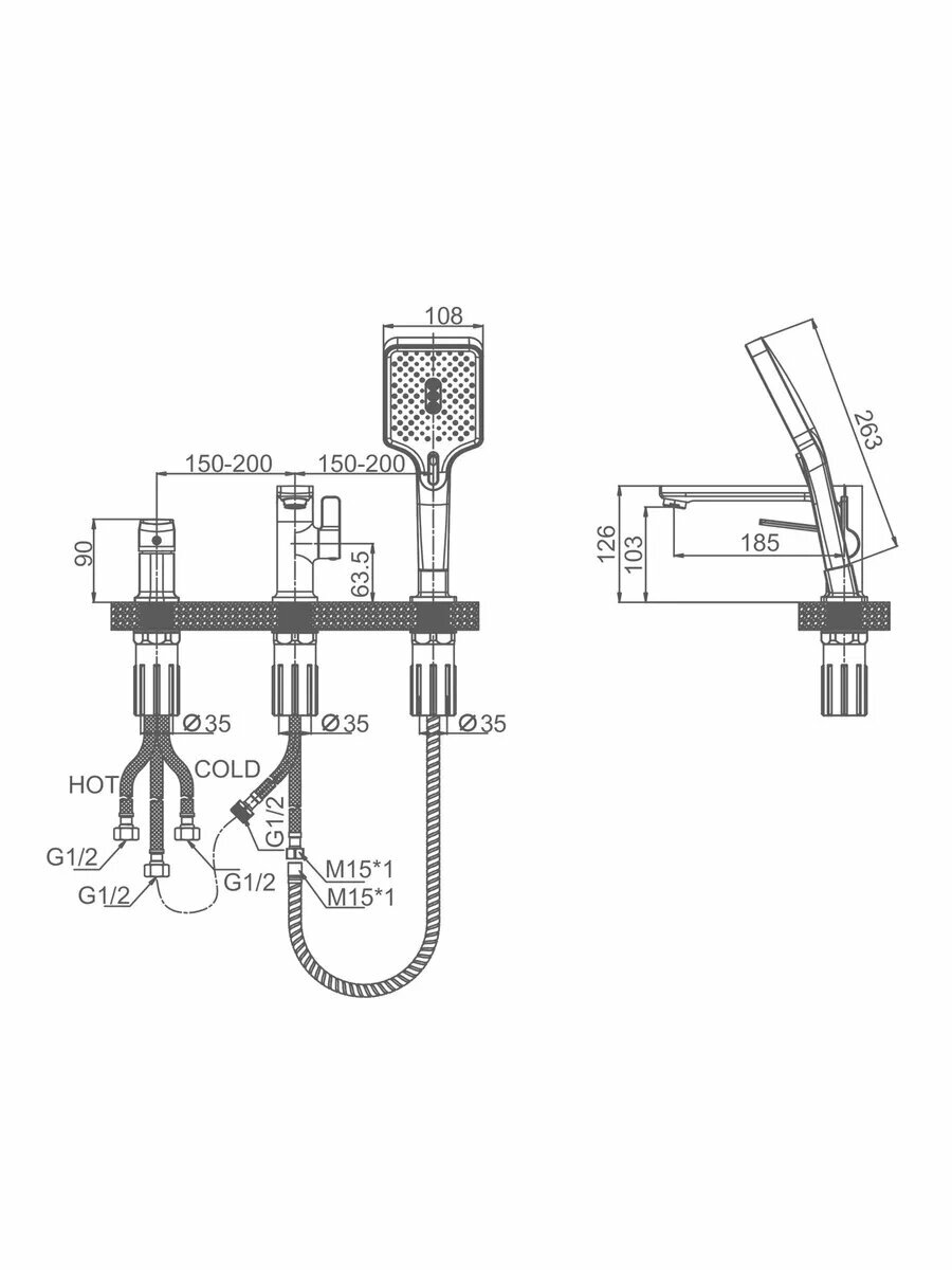 S30.31 Смеситель для ванны — фото 1