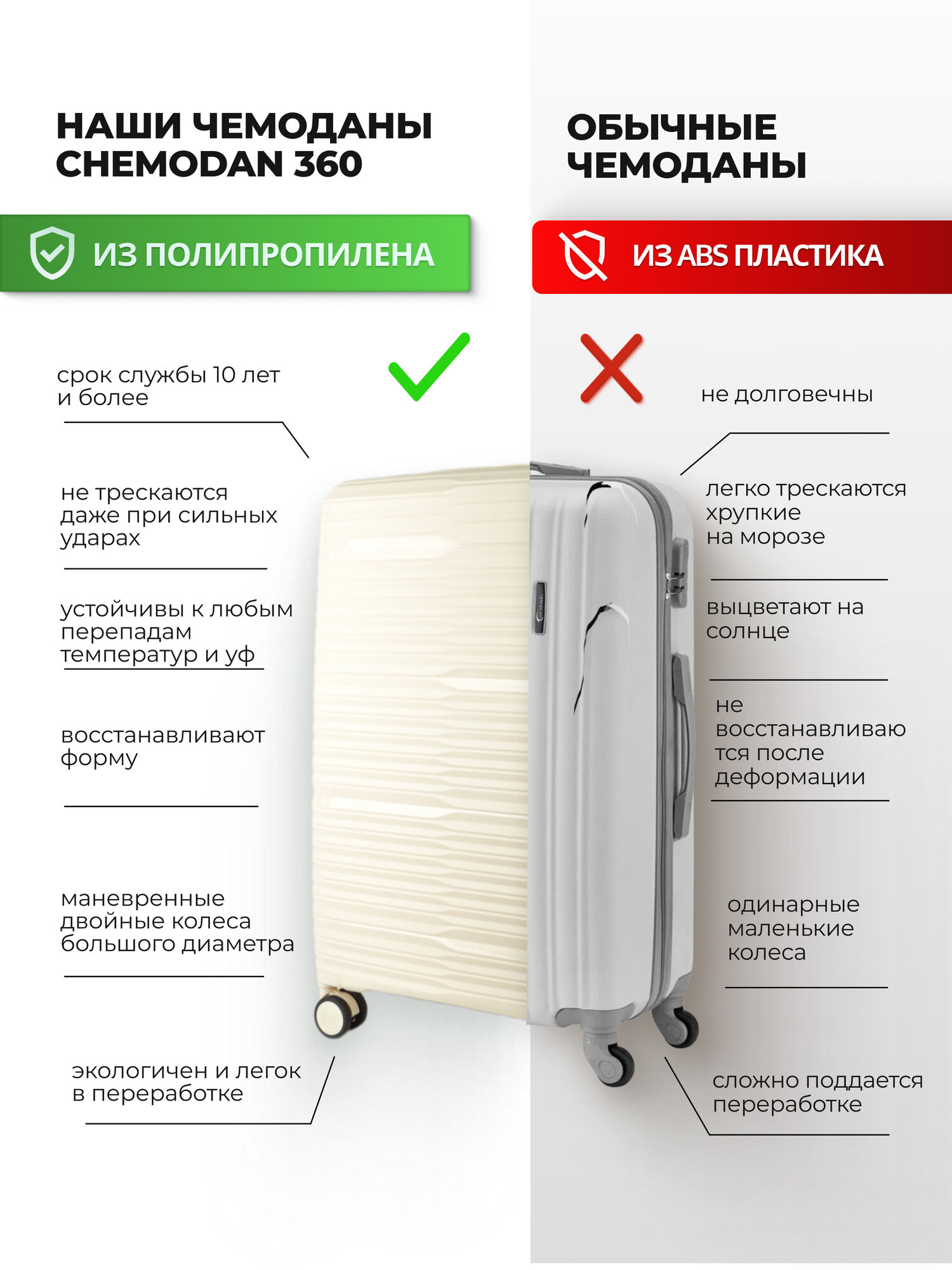 Чемодан , 70 л, размер M+, светло-бежевый — фото 1