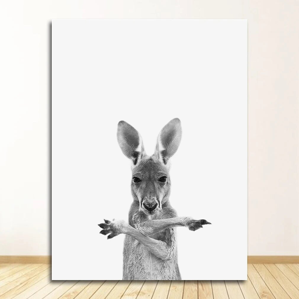 Настенный постер DHRM Сафари животные черно-белый 1377XX04, 15x20cm No Frame
