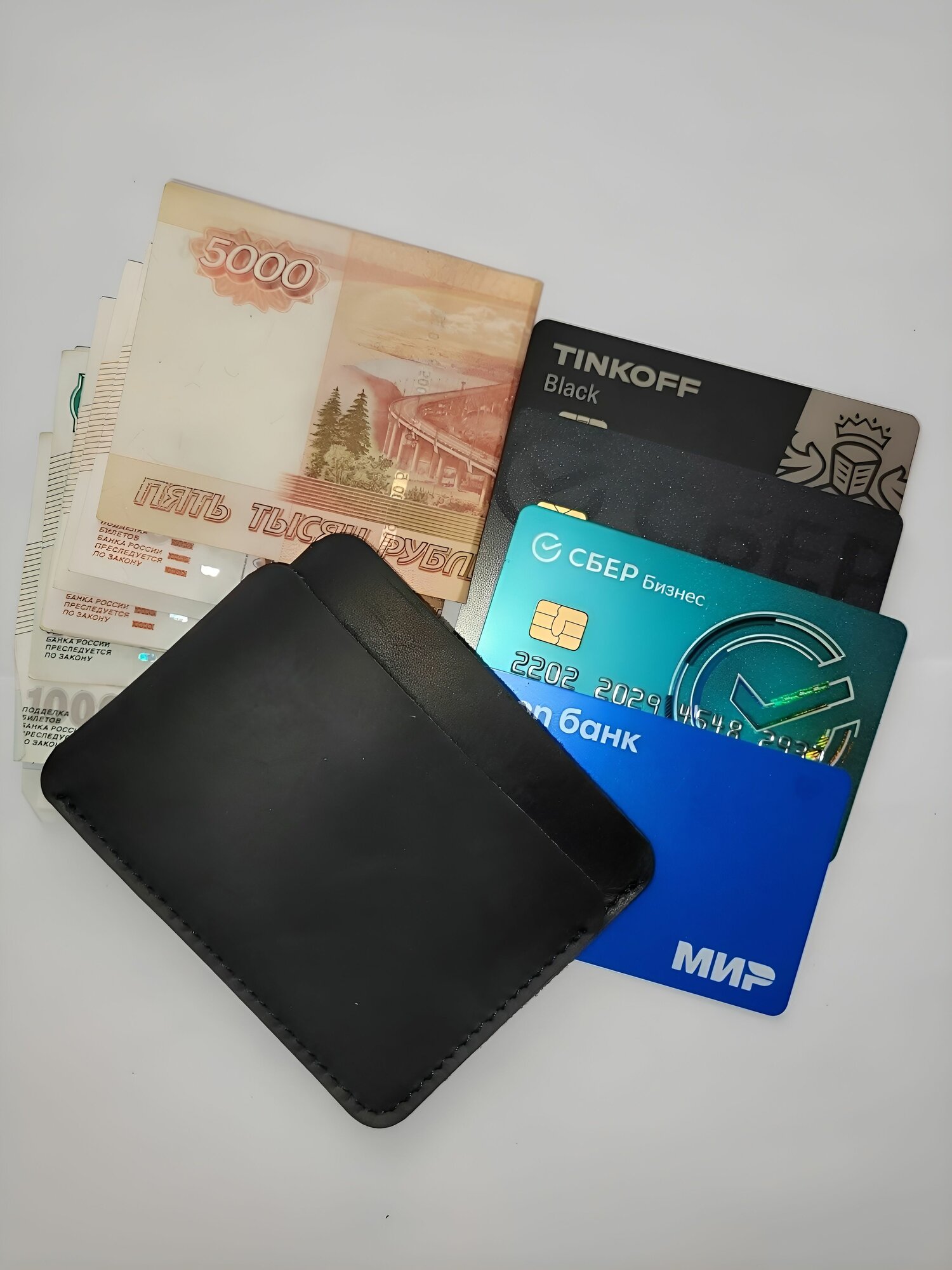 Картхолдер КожаноFF, фактура матовая, черный — фото 1