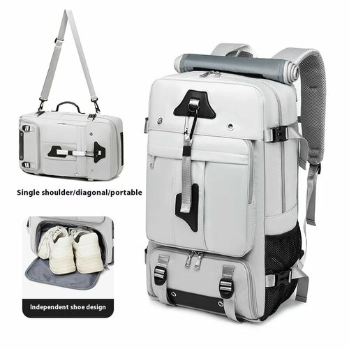 Дорожная сумка большой емкости 55 л для мужчин, 15,6-дюймовый чемодан для ноутбука, рюкзак, многофункциональный водонепроницаемый рюкзак, уличные сумки для кемпинга, YJ-2429 Grey