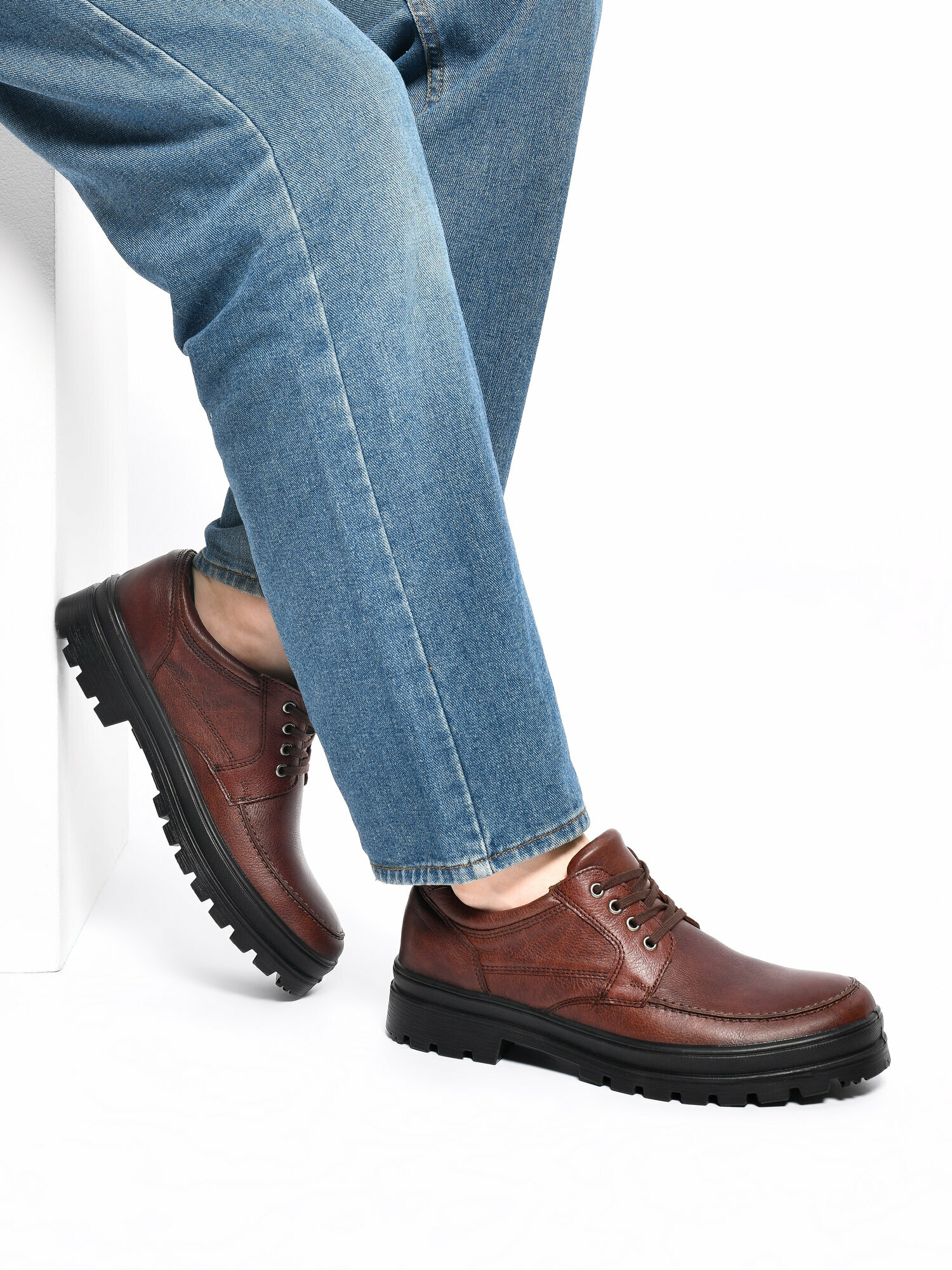 Полуботинки Belwest мужские из натуральной кожи размер 45 шоколад