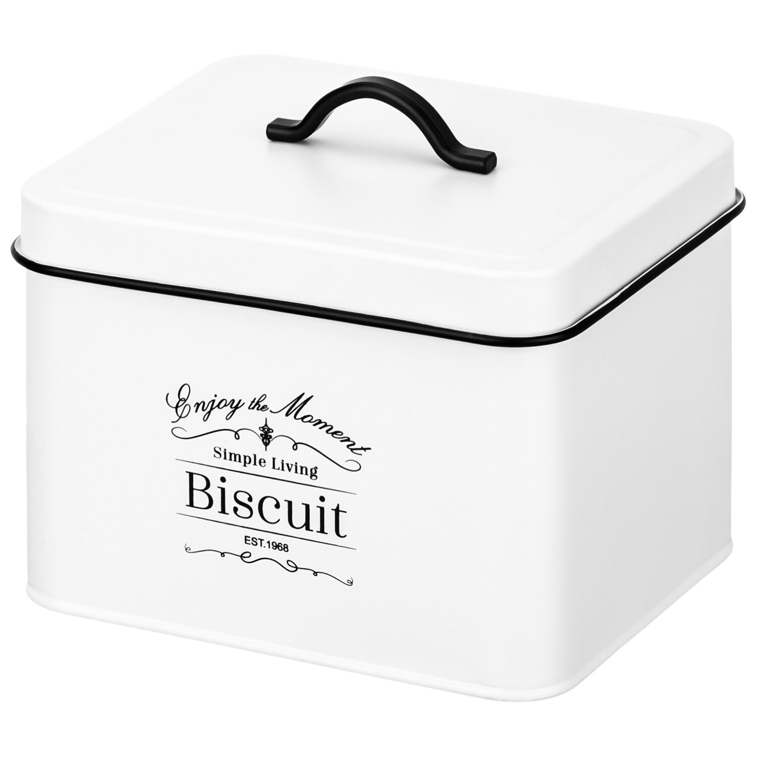 Банка для хранения сыпучих продуктов 3 л Elan Gallery Bisсuit с крышкой, черная — фото 1