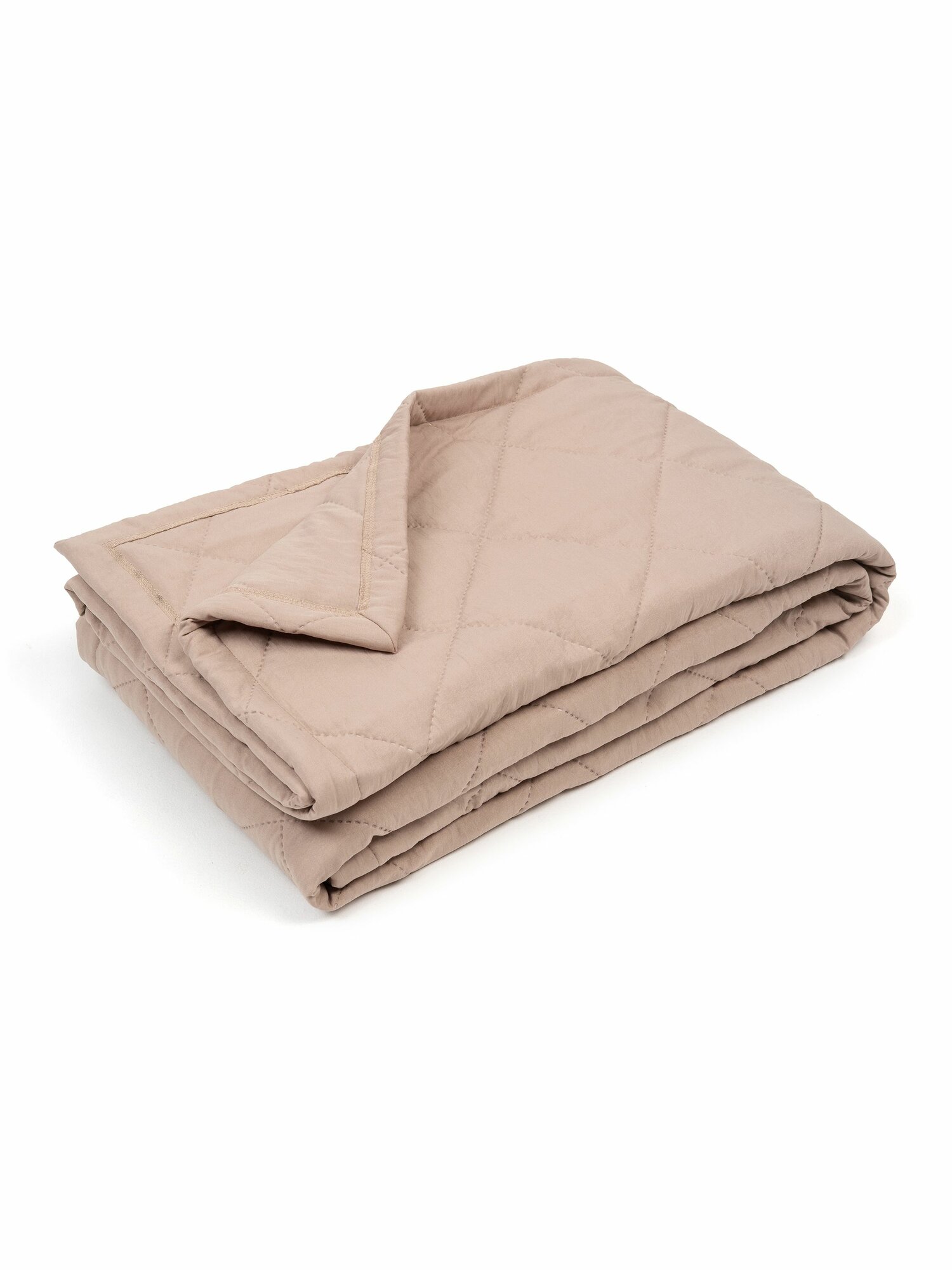 HILLSON Покрывало на кровать, диван 120х200 лофт цвет крем-брюлле, стеганое, поликоттон — фото 1