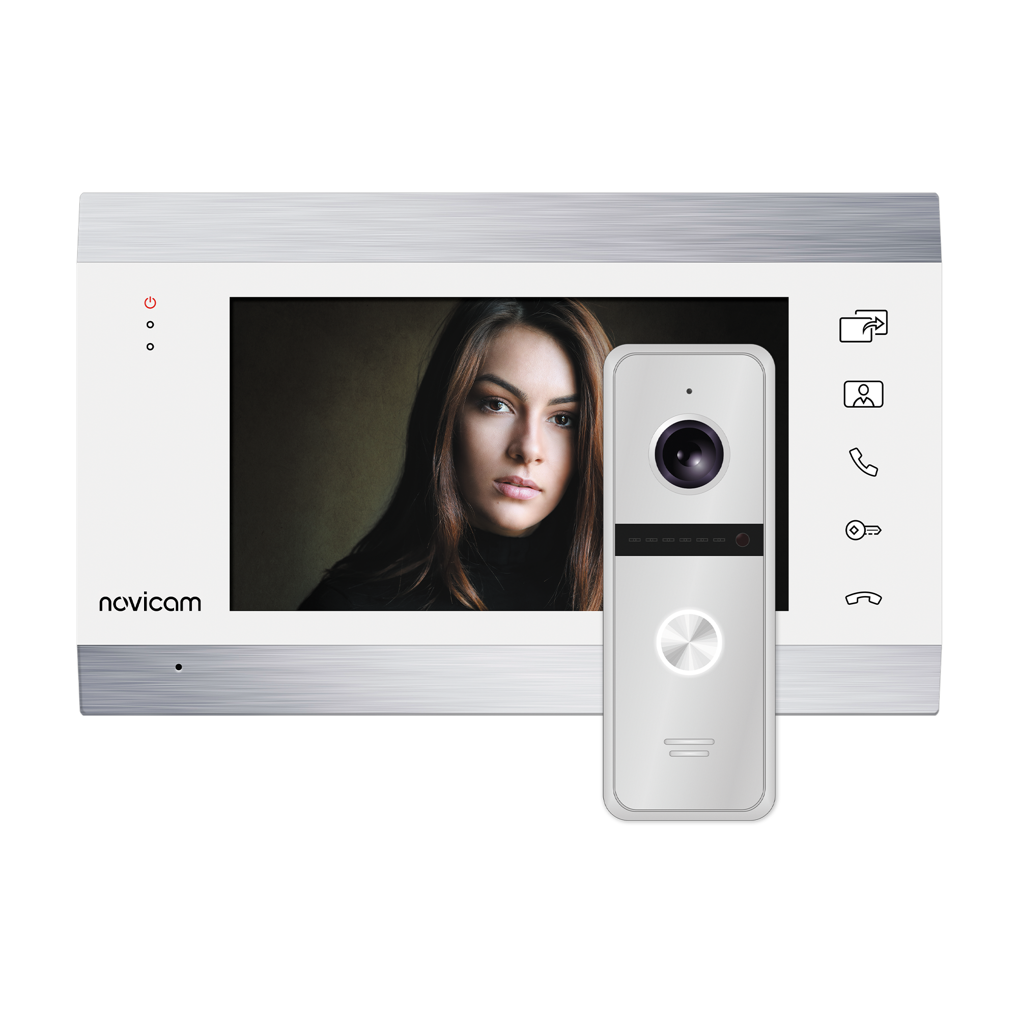 Комплект видеодомофона для квартиры Novicam WHITE MAGIC 7C KIT, встроенный модуль сопряжения, панель с кабелем 5 м