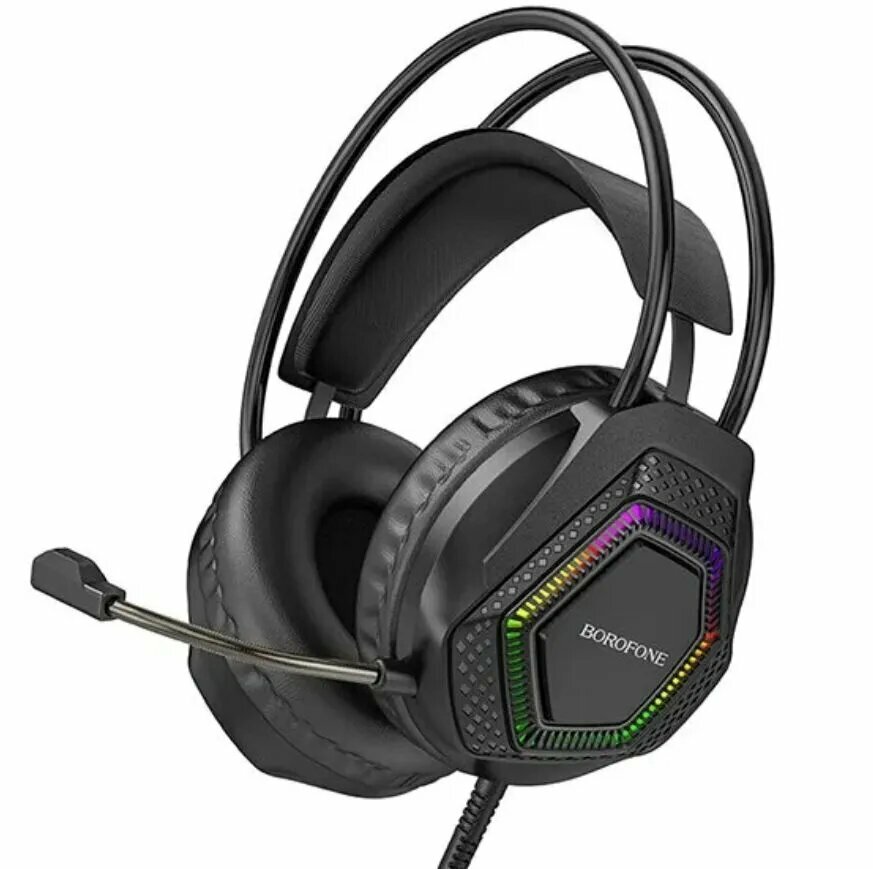 BOROFONE Большие игровые проводные наушники с микрофоном BO105, накладные, черные