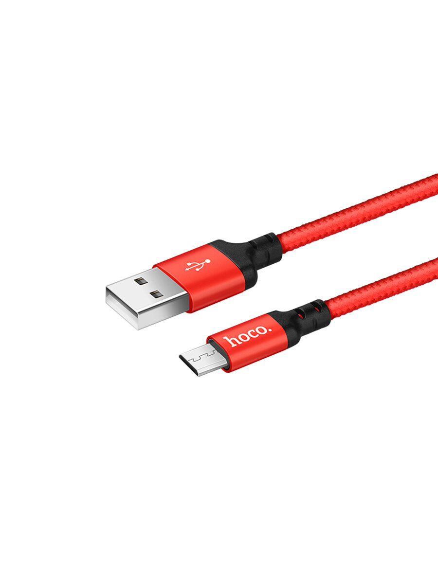 Кабель USB / Micro-USB Hoco X14 для зарядки мобильных устройств, длина 2 метра, цвет Красный