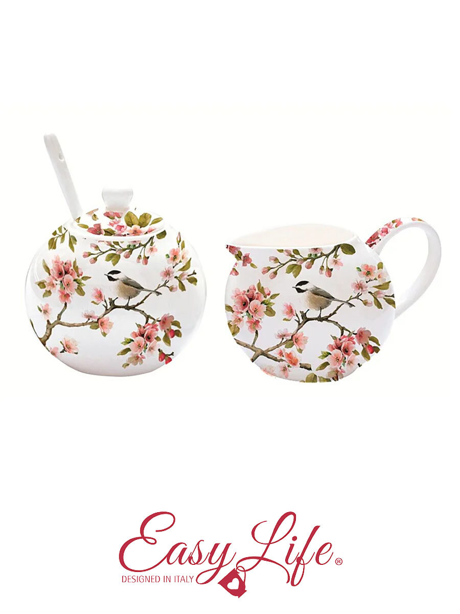 Сливочник и сахарница Easy Life Blossom фарфор 2 предмета 150 мл