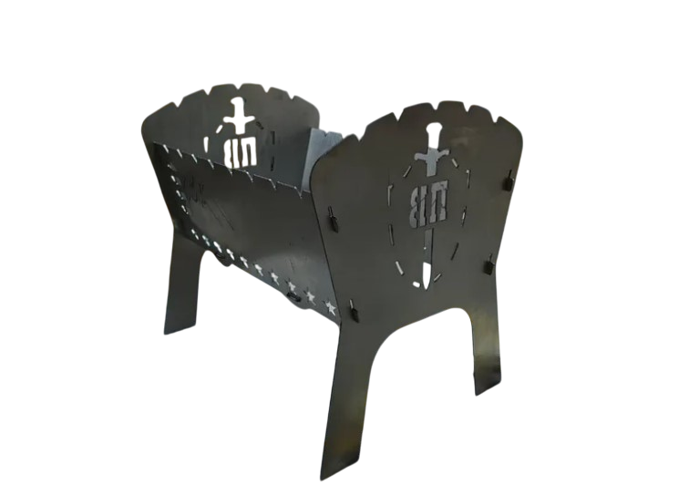 Мангал разборный  Пограничные войска   Сталь 2 мм  Рассчитан на 8 шампуров с сумкой