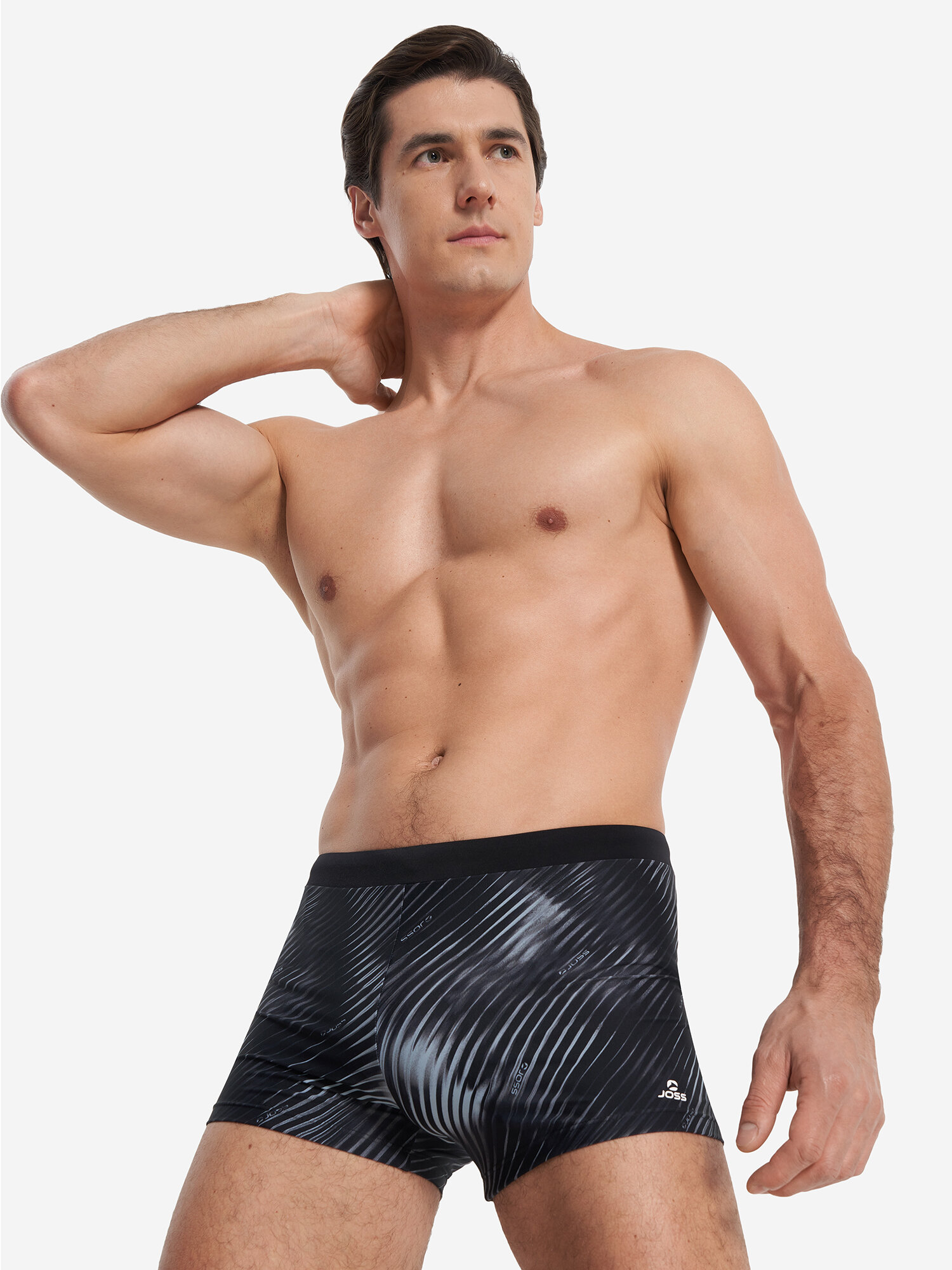 Плавки Joss Men's 27 cm AOP Swimming Boxers, размер 50, черный
