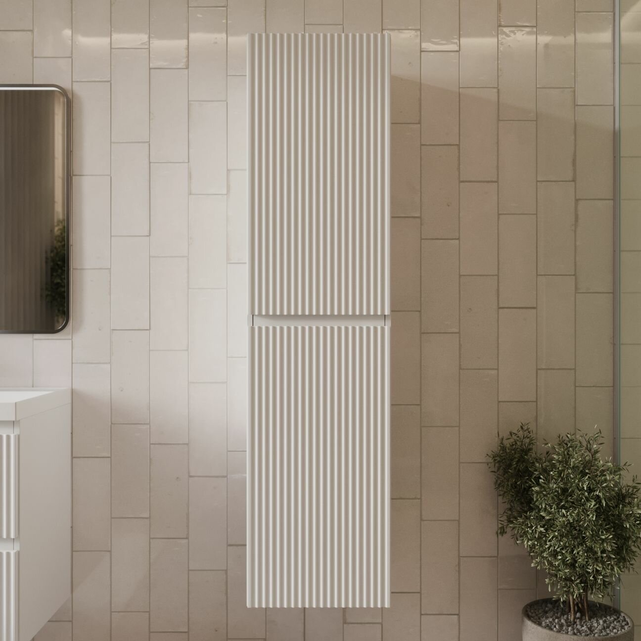 Пенал к тумбе PULSE белый 160х40х35 см навесной универсальной ориентации левый/правый