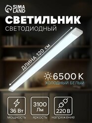 Светильник светодиодный, 120 см, 36 Вт, 3100 Лм, 6500К, 220 В