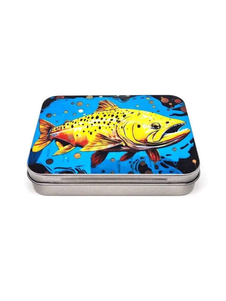 Коробочка для мушек металл. с принтом Stinger HDT1585, Габариты 115x85x22 мм. #209